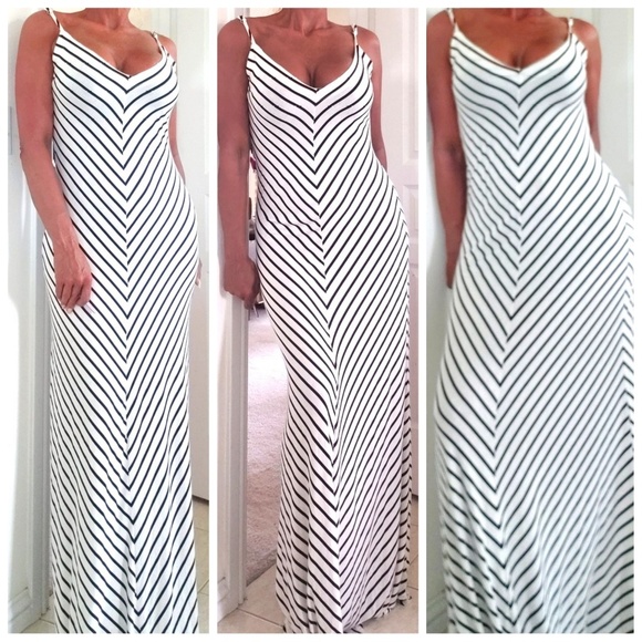 pinstripe maxi dress
